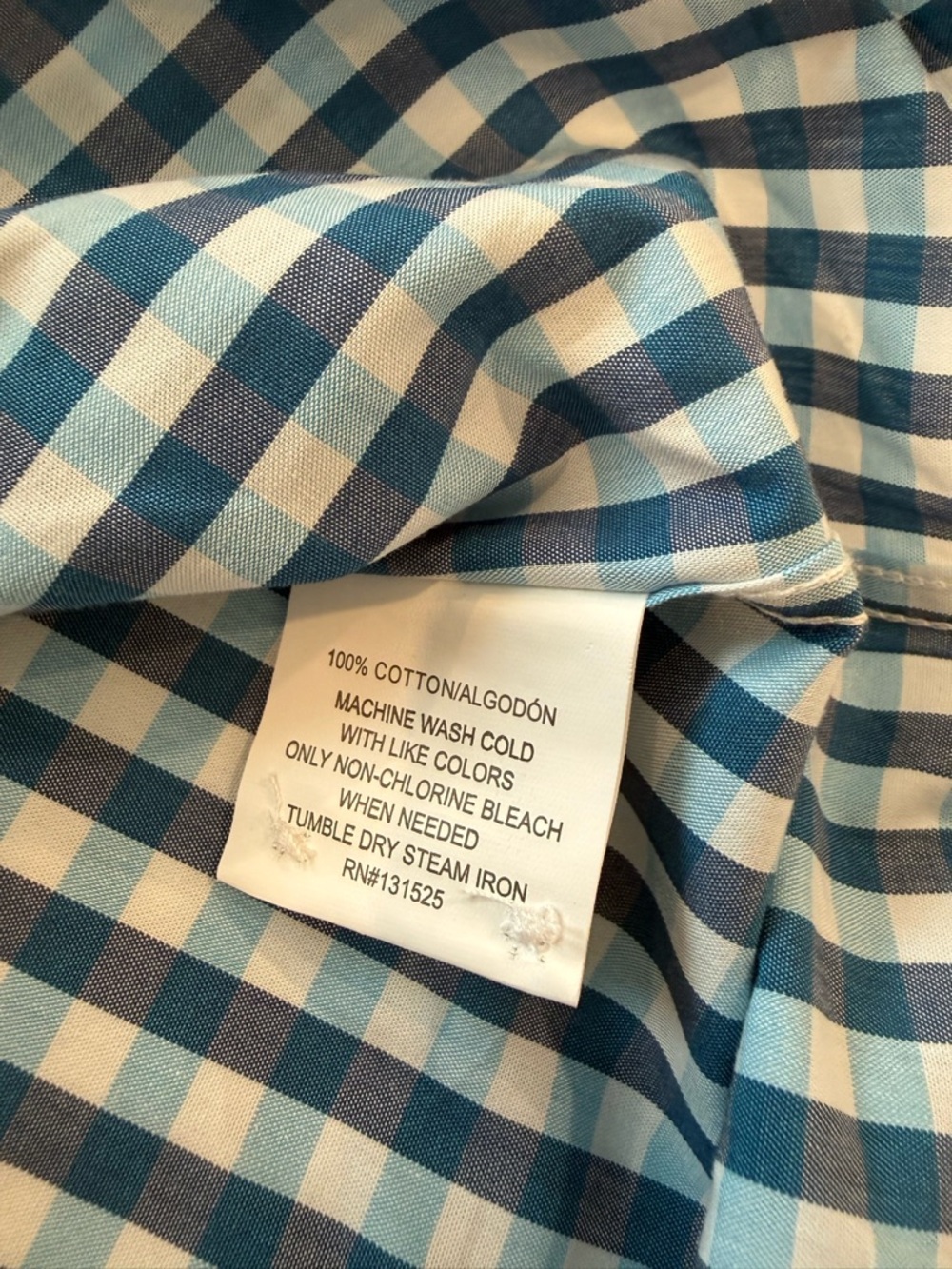 Beverly Hills Polo Club Blue & White Check Button-Down 100% Cotton Shirt - Picture 4 of 8